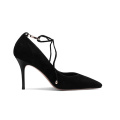 2019 High Heel Women's Pumps Black Suede Leather x19-c177c Ladies Women custom Dress Shoes Heels For Lady